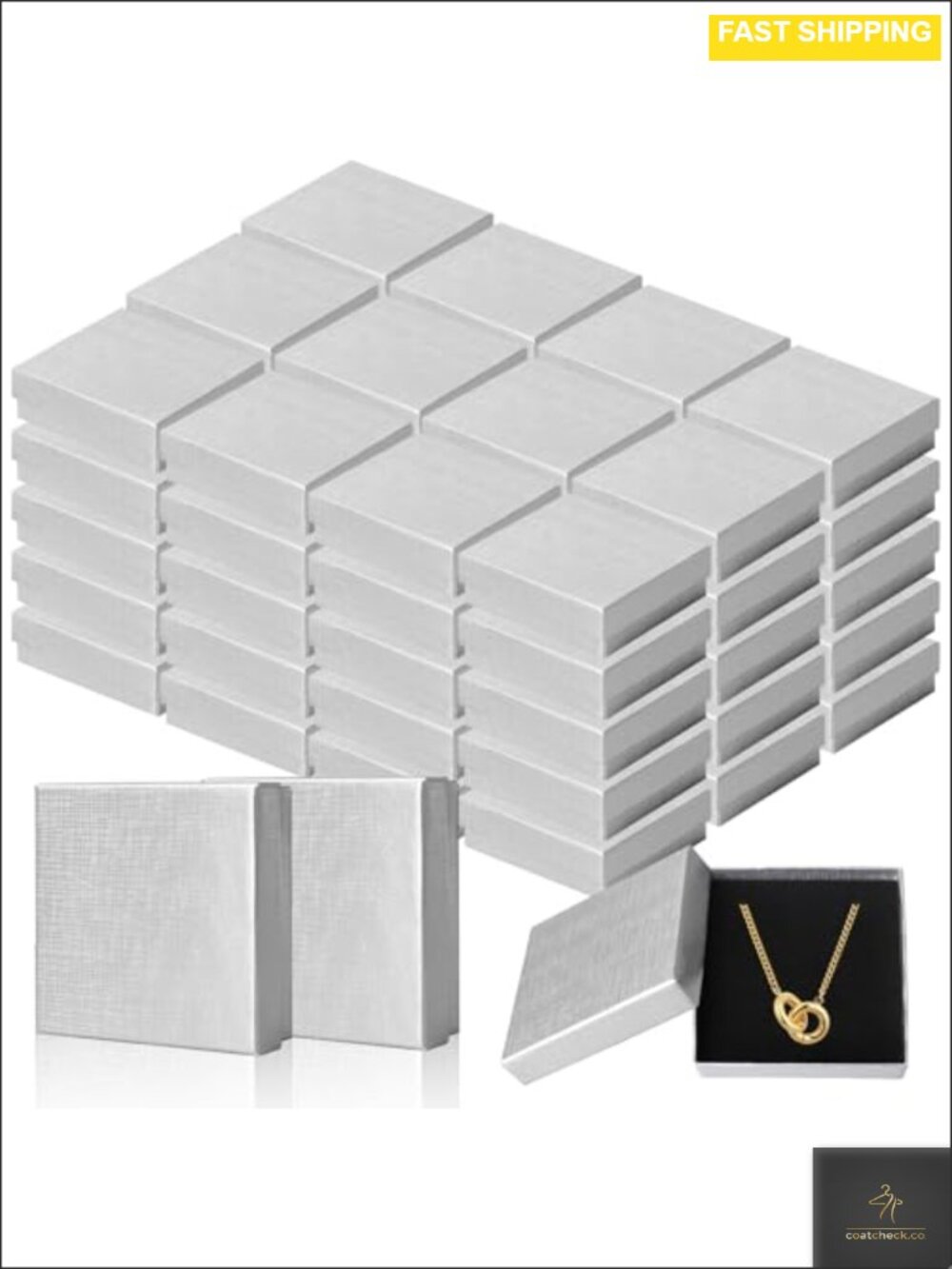 60 Pack Kraft Jewelry Gift Boxes 3.5 Inch Ring Boxes with Lids